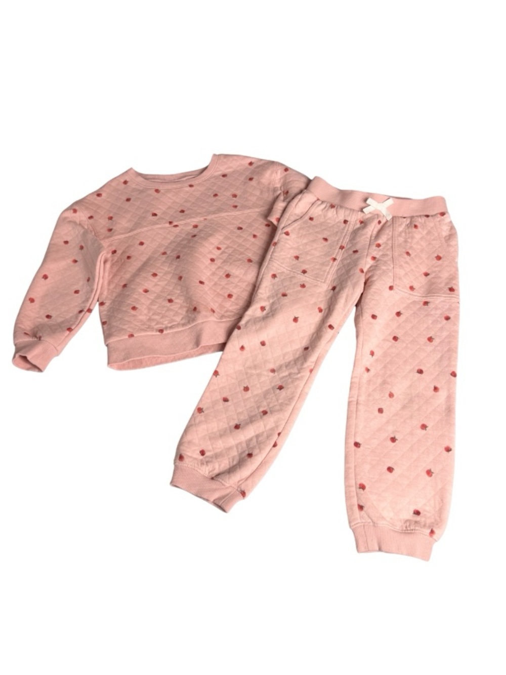 Carter's Toddler Girl Quilted Pink Apple Jogger Set 5T